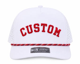 Cappello a sbuffo personalizzato con ricamo, cappello a sbuffo 3D, snapback personalizzato con cordino, cappello a sbuffo con ricamo arcuato, cappello da golf, cappello personalizzato