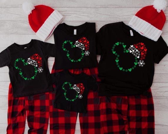 Personalized Family Mickey Christmas Pajamas Disney Trip Christmas Plaid Pajamas Matching Shirts and Pants Set for the Dog Whole Family Etsy