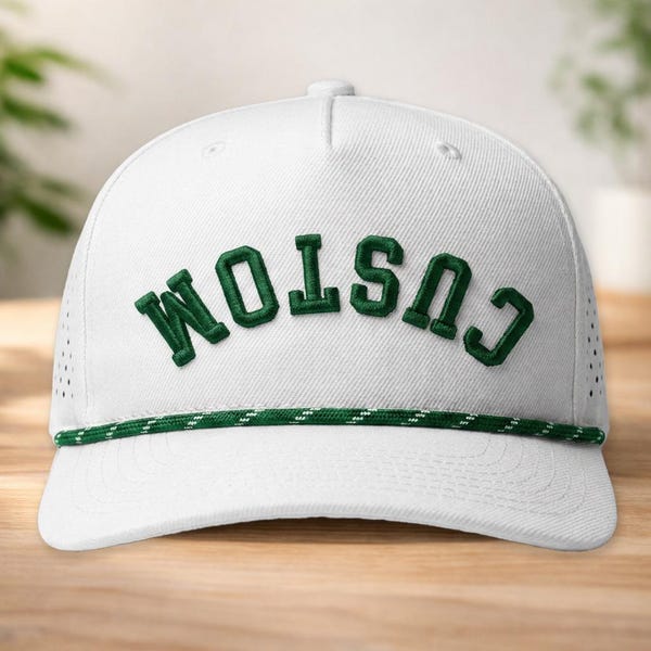 Custom Puff Embroidery Hat, Upside Down Text Hat, 3D Puff Hat, Custom Rope Snapback, Arched Embroidery Hat, Golf Hat, Personalized Hat