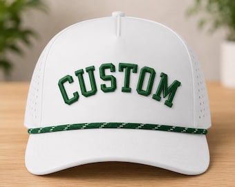 Cappello a sbuffo personalizzato con ricamo, cappello a sbuffo 3D, snapback personalizzato con cordino, cappello a sbuffo con ricamo arcuato, cappello da golf, cappello personalizzato