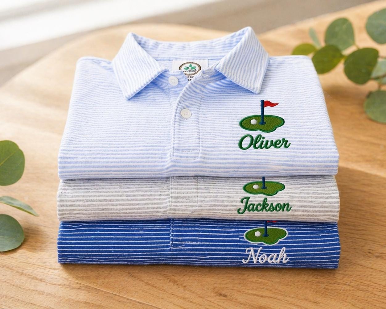 Baby Golf Shirt Personalized Boys Monogram Polo Shirt Custom Name Outfit Golf Birthday Outfit Boy Matching Hat Set Option