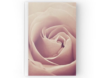 Pink Rose Flower Journal, Floral Blank Artist Sketchbook, Ruled Lined Diary, Fine Art Flower Photo Spiral Notebook