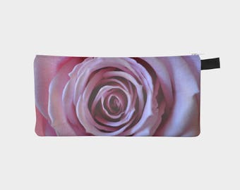 Rose Flower Pencil Case, Pencil Pouch, Make Up Bag, Small Zipper Pouch, Pink Flower Pencil Bag, Cosmetic Bag, Gift under 20 for Bridesmaids