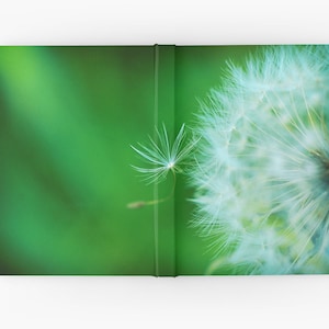 Dandelion Puff Flower Journal Book, Floral Blank Artist Sketchbook, Ruled Lined Diary, Fine Art Nature Spiral Lined Notebook