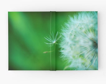 Dandelion Puff Flower Journal Book, Floral Blank Artist Sketchbook, Ruled Lined Diary, Fine Art Nature Spiral Lined Notebook