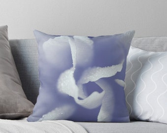 Periwinkle Blue Flower Throw Pillow, Nature Decorative Pillow for Your Couch, Sofa Throw Pillow, Floral Pillow Housewarming gift