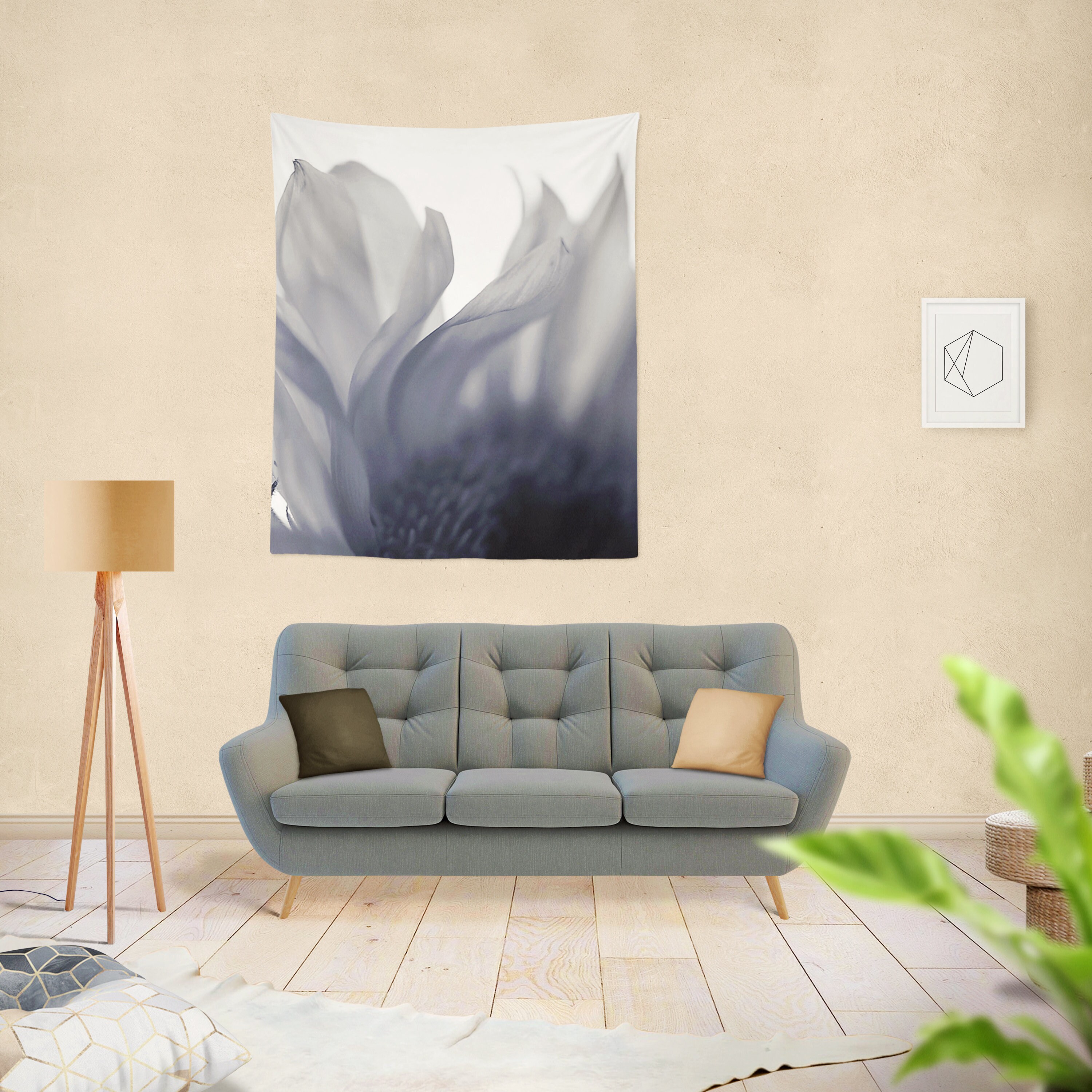 Ethereal Wall Tapestry Blue Flower Wall Hanging Floral | Etsy
