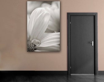 Sepia Daisy Macro Photograph, Botanical Wall Art
