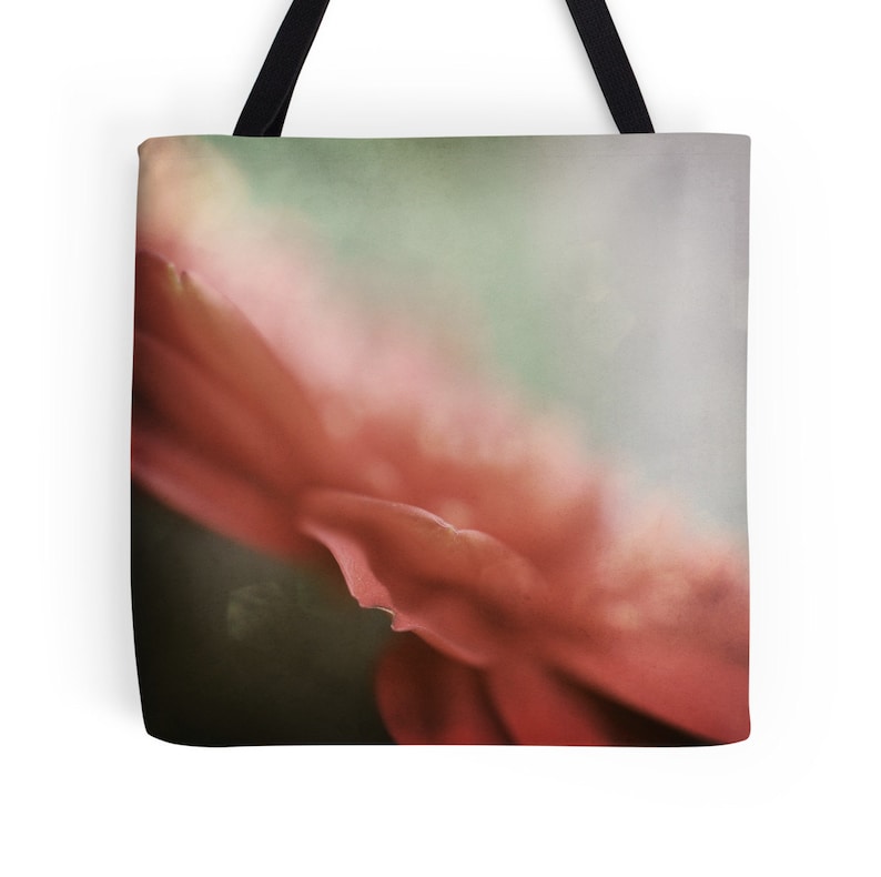 Fine Art TOTE BAG Reusable Tote Bag Coral Flower Canvas Bag Floral Canvas Shoulder Bag Pastel Pink Flower Tote Bag Pink Market bag