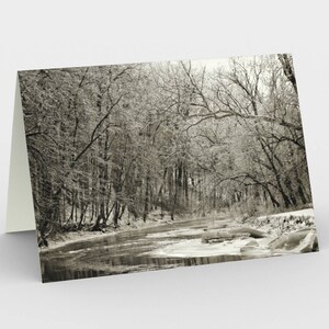 Cartes scène d’hiver, cartes à notes blanches, cartes de notes nature, cartes de vœux, cartes à trois notes, cartes 5x7, carte d’art d’hiver, cartes toutes occasions