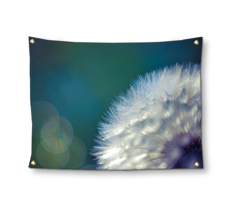 Teal Blue Dandelion Wall Tapestry Tapestry Wall Hanging Etsy