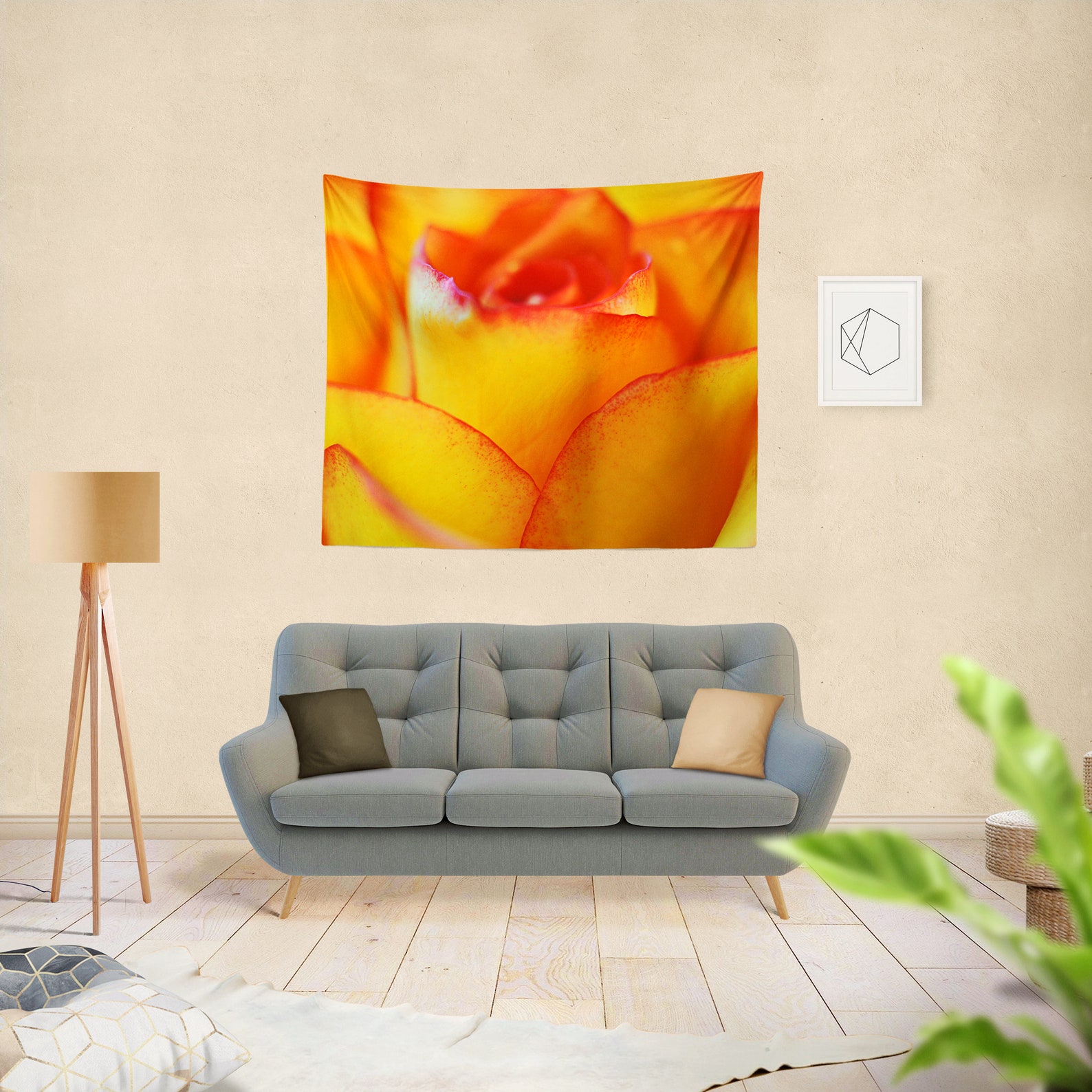 Yellow Rose Flower Wall Hanging Floral Tapestry Nature Photo Etsy