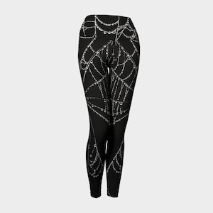 Black Yoga Pants, Fashion Leggings, Cob Web Leggings, Gothic Yoga Pants, Spider Web Leggings, Digital Print Leggings, Nature Photo Leggings