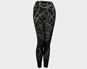 Black Yoga Pants, Fashion Leggings, Cob Web Leggings, Gothic Yoga Pants, Spider Web Leggings, Digital Print Leggings, Nature Photo Leggings