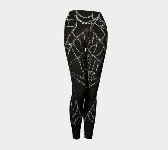 Black Yoga Pants, Fashion Leggings, Cob Web Leggings, Gothic Yoga Pants, Spider  Web Leggings, Digital Print Leggings, Nature Photo Leggings 