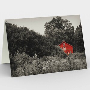 Old Red Barn Photo Card, Ensemble de trois cartes de note 5x7 vierges, Country Landscape Photographie Fine Art Card