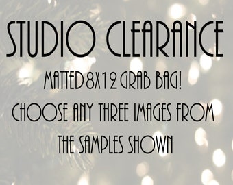 Studio Clearance! Choose any 3 Nature or Macro Flower Photographs, Black and White Photo Print, Hostess Gift, Matted Photo Print