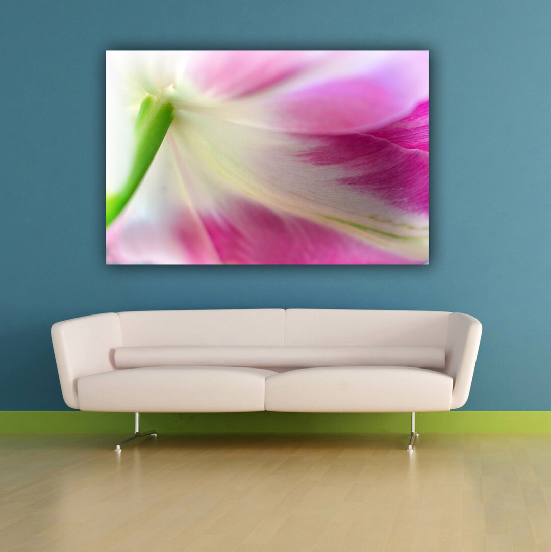 Pink Tulip Flower Metallic Art Print, Floral Wall Decor - Etsy