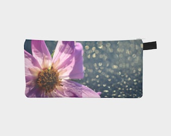 Purple Pencil Case, Nature Pouch, Pencil Pouch, Make Up Bag, Flower Pouch, Floral Small Bag, Zipper Pouch, Small pencil bag, Cosmetic Bag