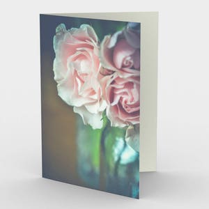 Cartes de notes Blanches Rose Flower, Cartes Rose Note, Carte de vœux Floral, Trois Cartes De Note, 5x7 Cartes, Carte Blanche Nature, Toutes les cartes Occasion