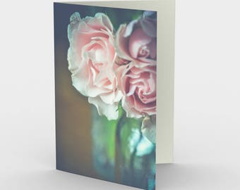 Biglietti d'auguri vuoti con rose innamorate, set di biglietti d'auguri floreali