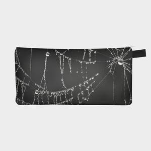 Gothic Cobweb Pencil Case, Black Spider Web Small Zipper Makeup Bag, Gothic Zipper Pouch Gift for Teen