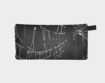 Caja de lápiz de telarañas gótica, negro Spider Web pequeña bolsa de maquillaje de la cremallera, gótico bolsa de la cremallera regalo para adolescente