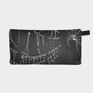 Black Cobweb Pencil Case, Gothic Nature Photo Make Up Bag Small Zipper Pouch, pencil bag, Cosmetic Bag