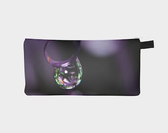 Water Drop Pencil Case, Purple Pouch, Pencil Pouch, Make Up Bag, Nature Pouch, Small Zipper Pouch, pencil bag, Cosmetic Bag, Small Pouch