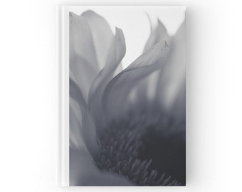Ethereal Blue Flower Journal Book, Floral Blank Artist Sketchbook, Fine Art Ruled Lined Diary Spiral Notebook