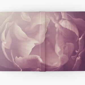 Pink Peony Flower Photo Hard Cover Journal, Floral Blank Artist Sketchbook, Fine Art Nature Photograph Spiral Bound Ruled Lined Diary