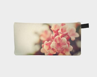 Floral Pencil Case, Flower Pouch, Pencil Pouch, bridesmaid Best Friend sorority gift, personalized organizer pouch, travel makeup pouch