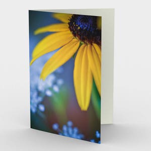 Yellow Black Eyed Susan Flower Blank Nature Note Cards, Cartes de vœux, Ensemble de trois cartes 5x7 Toutes les occasions