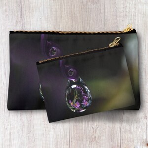 Roxo chuva gota zíper bolsa de viagem saco de higiene pessoal acessórios cosméticos organizador de maquiagem embreagem personalizado dama de honra melhor amigo presente