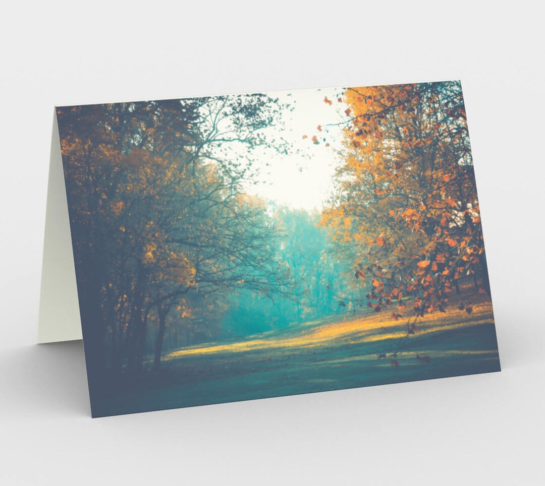 Autumn Sunrise Landscape Photo Blank Card, Set of Three 5x7 Note Cards ...