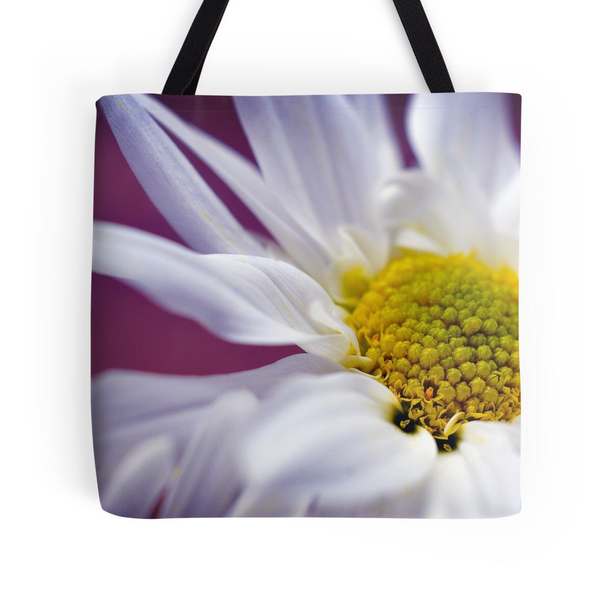 White Daisy Flower Tote Bag Floral Canvas Shoulder Bag Etsy