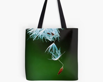 Dandelion Flower Canvas Tote Bag, Nature TOTE BAG, Reusable Market bag, Dandelion Eco Friendly Market Tote, Shoulder Bag, Bridesmaid Gift