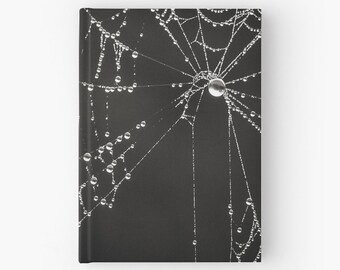 Gothic Black Spider Web Journal Book, Blank Sketchbook for Artist, Ruled Lined Diary, Ruled Lined Spiral Notebook, Spiderweb Hard Cover Book