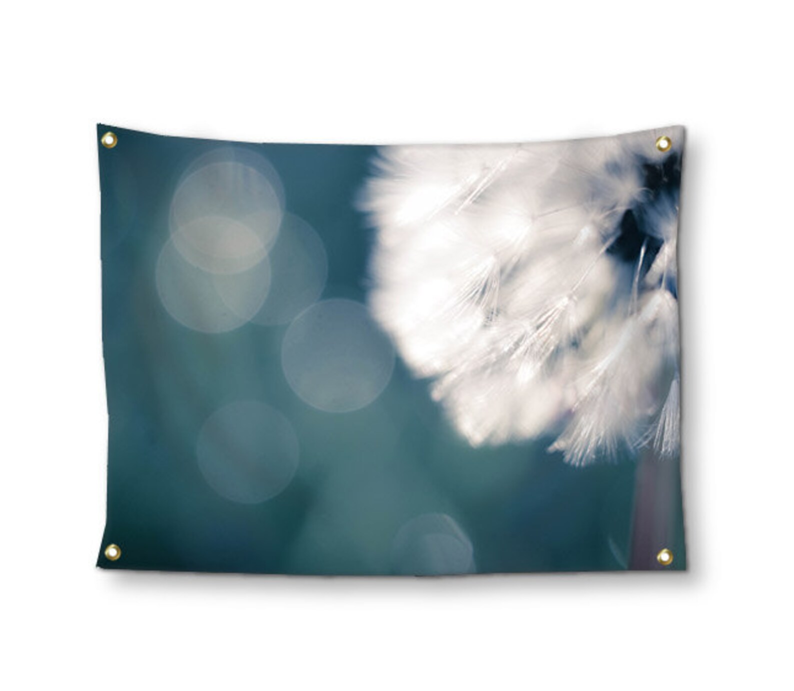 Teal Blue Dandelion Wall Tapestry Tapestry Wall Hanging Etsy