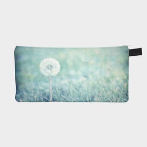 Blue Pencil Case, Dandelion Pouch, Pencil Pouch, Make Up Bag, Blue Pouch, Small Bag, Zipper Pouch, pencil bag, Cosmetic Bag, Small Pouch