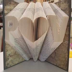 Folded Book Art Personalized Gift Folded Book Art Initials Gift For Her/Him Special Occasions Book Folding Custom Anniversary Gift image 8