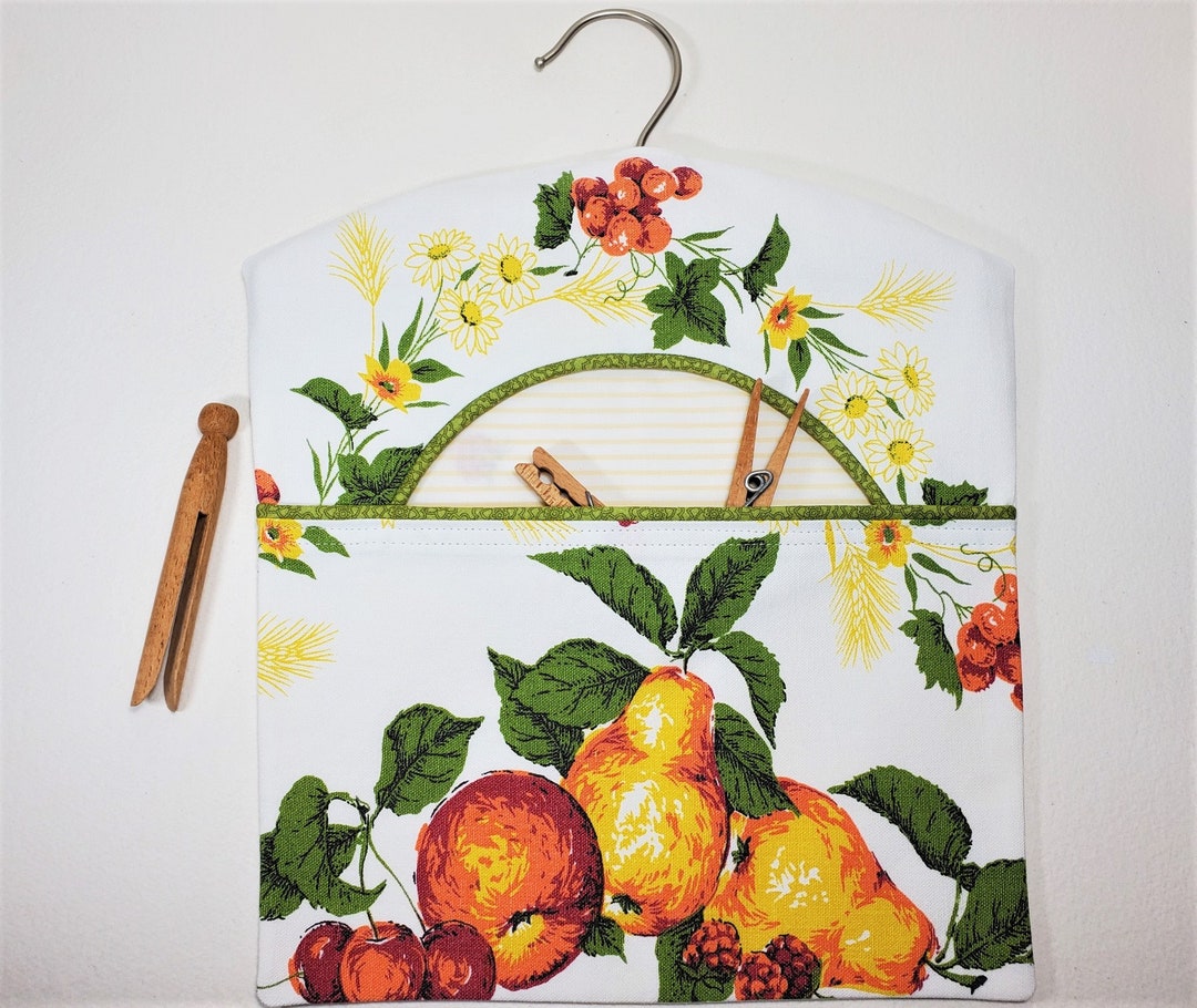Retro Style Hanging Clothespin Bag Made From a 1970s Etsy
