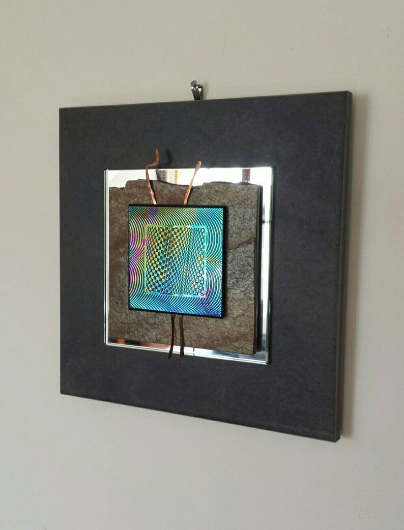 Op Art Design Wall Tile, Op Art Glass Design, Op Art Etched Glass, Op