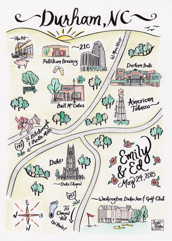 Items similar to Custom Illustrated City Map, Framed (8x10) on Etsy
