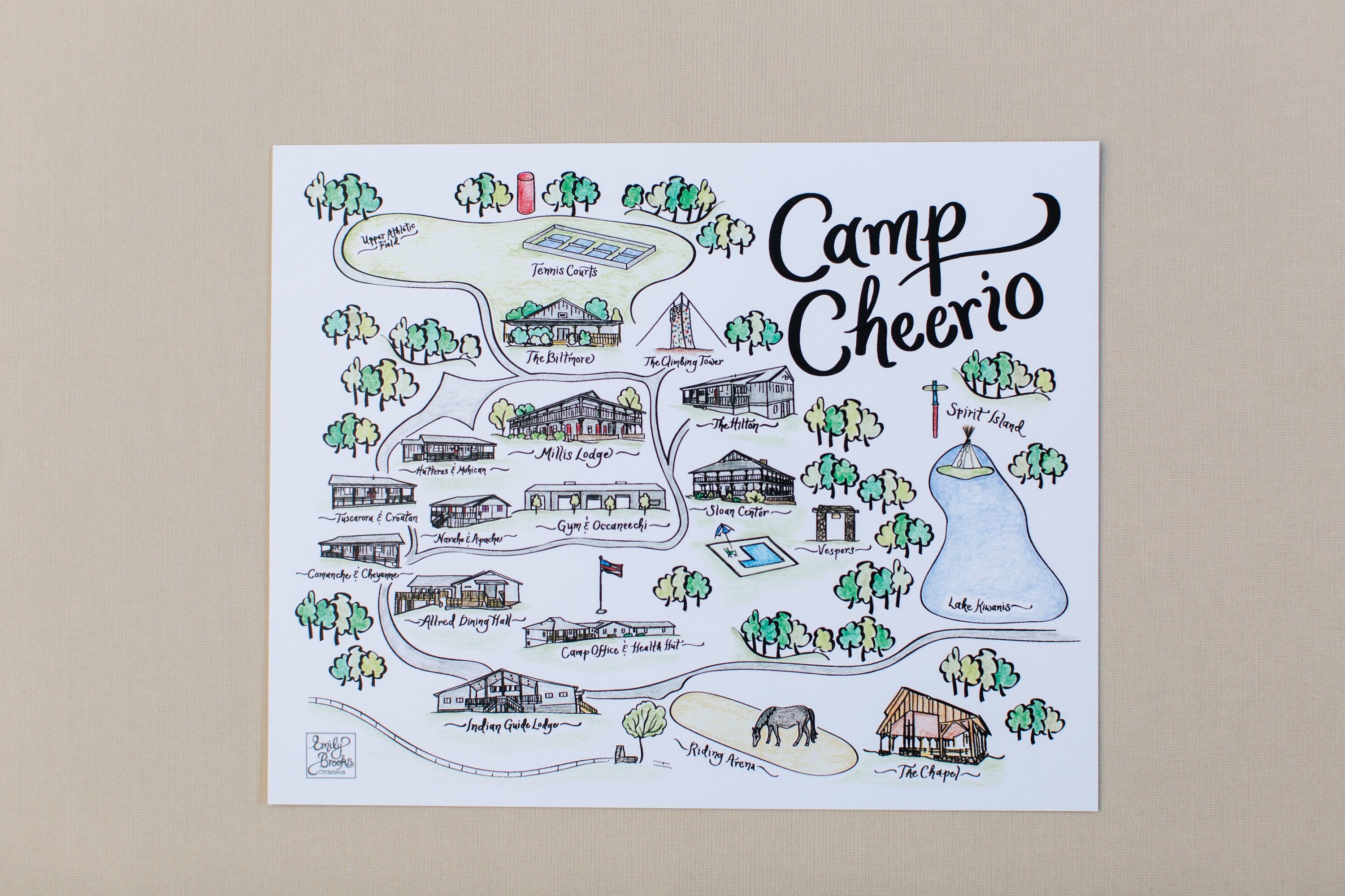Camp Cheerio Map Print 8x10 Etsy