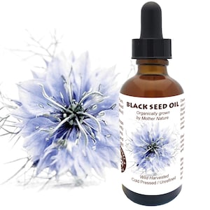 BLACK SEED OIL for acne, beautiful skin, less wrinkles, nourish hair, stimulate hair growth. Organic, Cold Pressed, Unrefined
