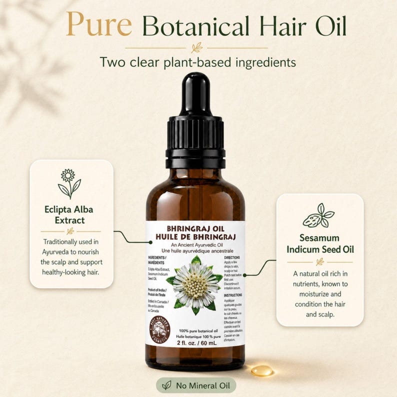 Bhringraj Oil: Ayurvedic Sesame Oil for Hair Growth & Vitality