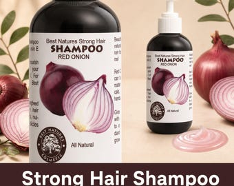 Champú de cebolla roja – Crecimiento del cabello, ingredientes naturales (250 ml)