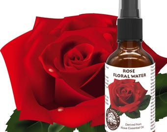 Hidrosol de agua floral de rosas / Bruma de rosas puras / Tónico hidratante en spray