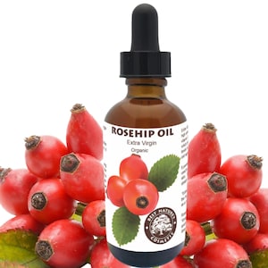 Virgin Organic Unrefined Rosehip Seed Oil -  improve skin texture and tone, reduce fine lines, wrinkles, promote radiant, youthful-looking